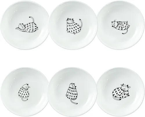 Vista 12 de Cute Cat Butts - Platos de cerámica para salsas, divertidos platos de condimentos para gatos de dibujos animados, cuencos de sushi y soja, platos