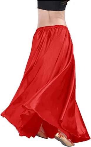 Vista 3 de Falda tribal de satén para mujer con vuelo de círculo completo para Halloween