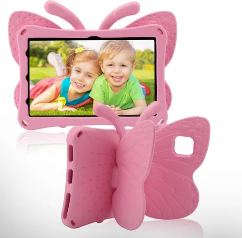 Vista 16 de FW Fire 7 - Funda para tablet para niños, Amazon Fire 7 2022, funda de mariposa con luz de atril, EVA, protección contra caídas, resistente, a