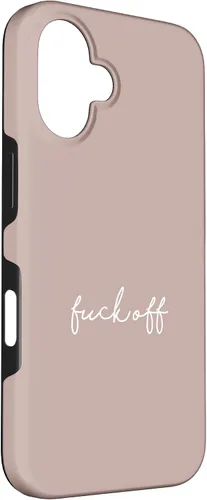 Vista 3 de Funda para iPhone 16 Pink Taupe Fuck Off Divertida manuscrita a mano con refranes sarcásticos groseros