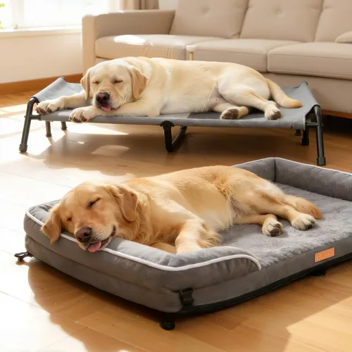 Vista 8 de Lekereise Camas elevadas para perros pequeños para exteriores, portátil, para interiores y exteriores, cama hamaca elevada para mascotas con patas