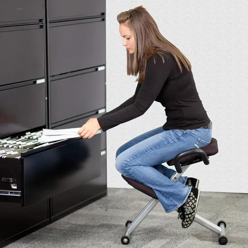 Vista 2 de Flash Furniture Tatum - Silla de oficina ergonómica con asas en tela negra