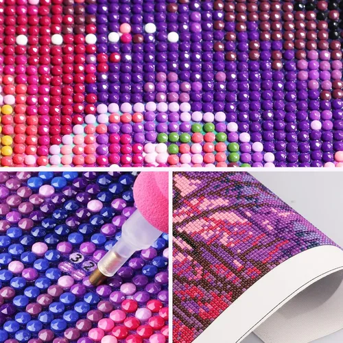 Vista 6 de SENQAO Kits de arte de diamantes de dragón para adultos – Kits de arte de diamantes 5D para bricolaje, pinturas de puntos de diamante con diamantes