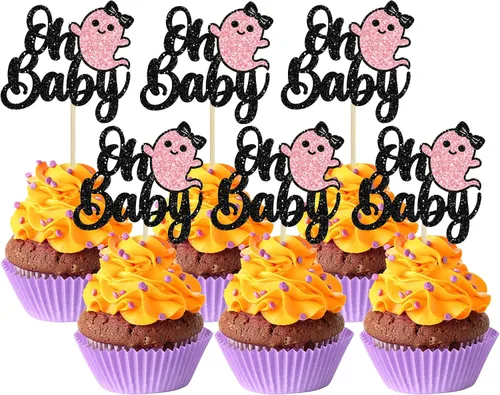 Vista 16 de Ephlyn 24 adornos negros para tartas de Halloween con purpurina fantasma Negro Halloween