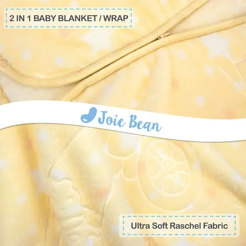 Vista 2 de JOIE BEAN Manta de envolver ajustable para bebé, manta para niños pequeños y bebés, saco de dormir 2 en 1, saco de dormir y manta portátil