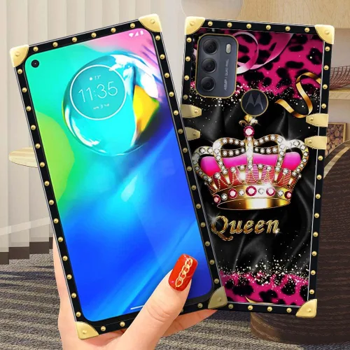 Vista 5 de Funda compatible con Motorola Moto G Power 2022, J Crown Queen con estampado de leopardo de lujo, elegante, suave, TPU a prueba de golpes
