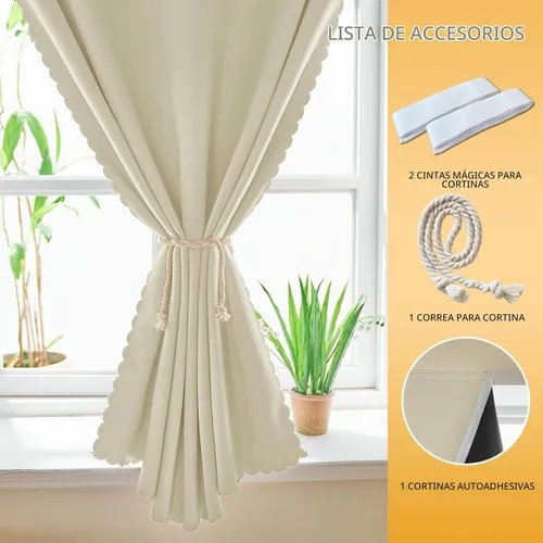 Vista 4 de JILRON Cortina adhesiva 100% opaca, sin taladro, fácil de instalar para persianas de dormitorio, bloqueo de luz
