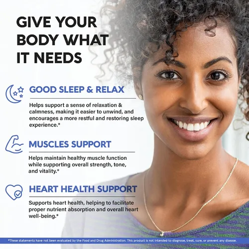 Vista 3 de Glicinato de magnesio 500 mg – Suplemento quelatado – Forma de alta absorción de magnesio – Apoyo para el sueño, la salud muscular y cardíaca