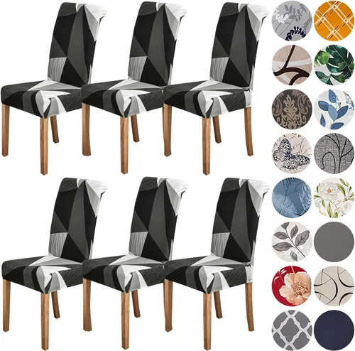 Vista 84 de HZDHCLH Juego de 4 fundas para sillas de comedor color burdeos, fundas elásticas de elastano para sillas Parsons, paquete de 4, fundas de asiento