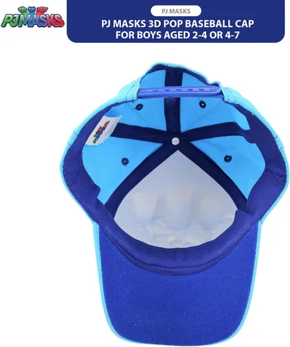 Vista 6 de PJ Masks Boys' Baseball Cap - 3D Catboy, Owlette, Gekko Curved Brim Snap Back Hat (2T-7)