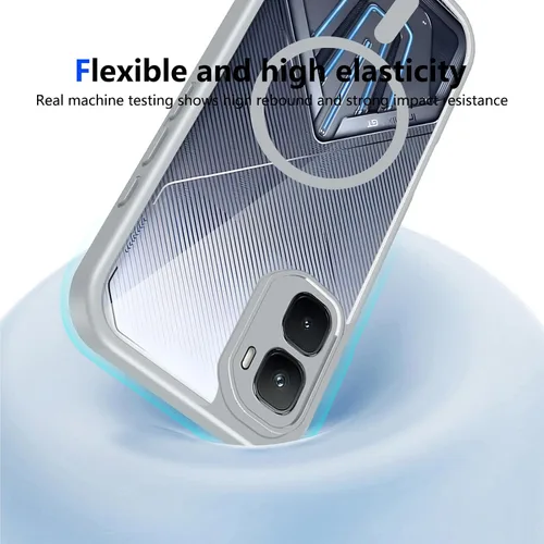 Vista 73 de Funda magnética transparente compatible con Xiaomi 17T, color negro 2 en 1 PC + TPU cubierta de teléfono a prueba de golpes, carcasa protectora