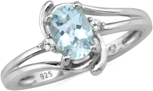 Vista 9 de Silvershake Anillo de compromiso de plata de ley 925 con forma ovalada de 0.276 x 0.197 in Circonita verde esmeralda y blanca creadas