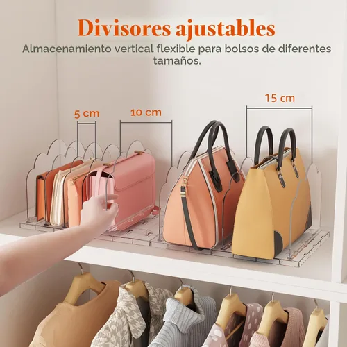 Vista 4 de Lifewit Organizador de Bolsos para Armario, Organizador Transparente de Almacenamiento de Bolsos, Soporte Ajustable para Bolsos para Organización