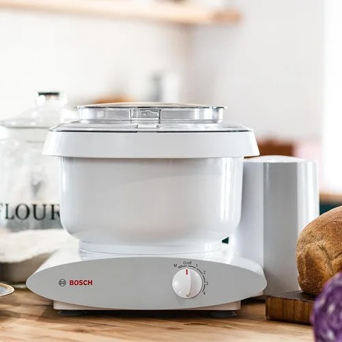 Vista 2 de Bosch Universal Plus- Batidora de pie con paquete de accesorios NutriMill Baker's Pack que incluye raspador de tazón, paletas para galletas