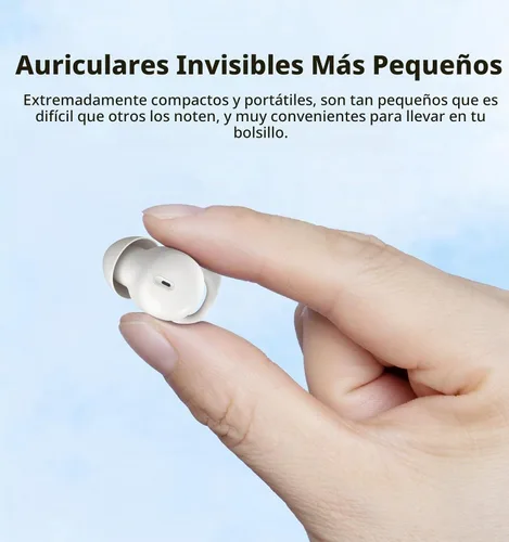 Vista 4 de Auriculares invisibles para dormir, audífonos para dormir de lado Blanco