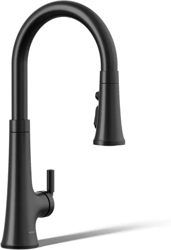 Vista 18 de KOHLER 23767-BL Grifo de tono de barra de cocina de un solo mango, grifo de fregadero de preparación, grifo de barra húmeda, grifo para fregadero