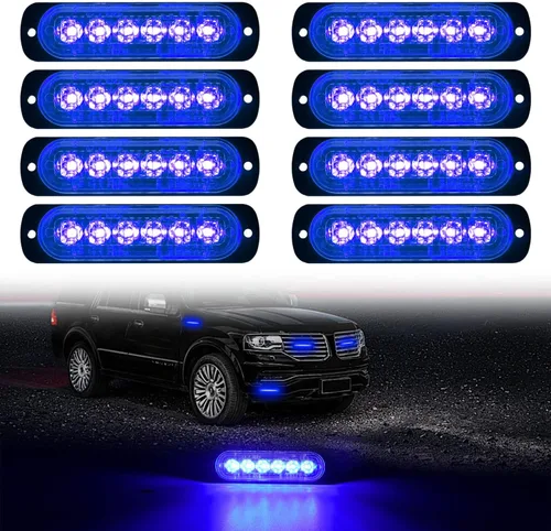Vista 11 de DIBMS Luces LED de emergencia estroboscópicas, 8X ámbar blanco 6 LED de advertencia intermitente de emergencia luz de precaución construcción luz