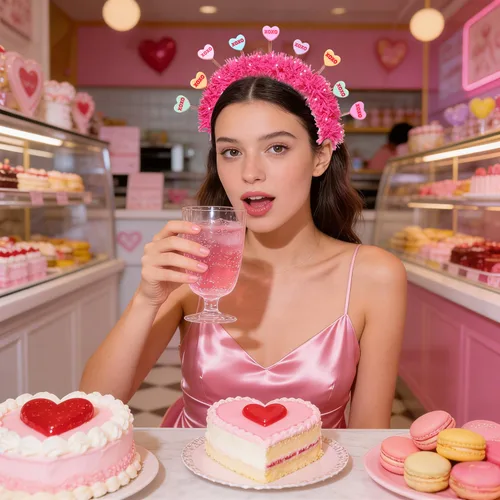 Vista 3 de PHALIN Diademas para el día de San Valentín para mujer, esmaltadas, para el día de San Valentín, diademas para el cabello, dulces festividades