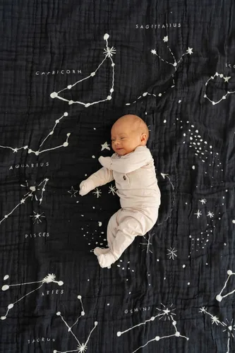 Vista 2 de CLEMENTINE KIDS Manta de Muselina Individual (Astrología)