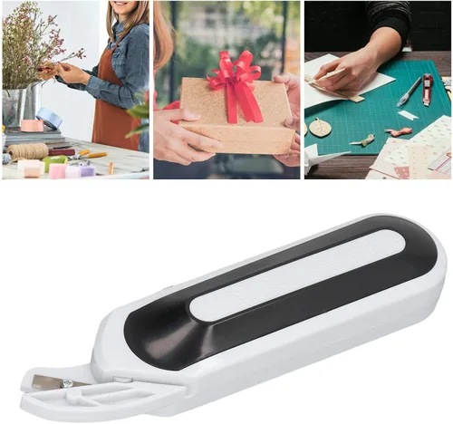 Vista 5 de Tijeras eléctricas inalámbricas para manualidades, mini tijeras eléctricas portátiles, 2 fuentes de alimentación, tijeras eléctricas de mano