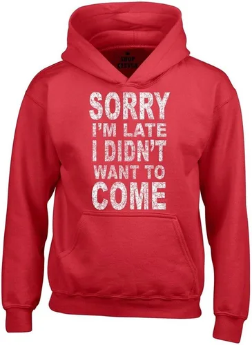 Vista 8 de shop4ever Sudaderas con capucha Sorry I'm Late I Didn't Want to Come Sudaderas con texto en inglés Negro