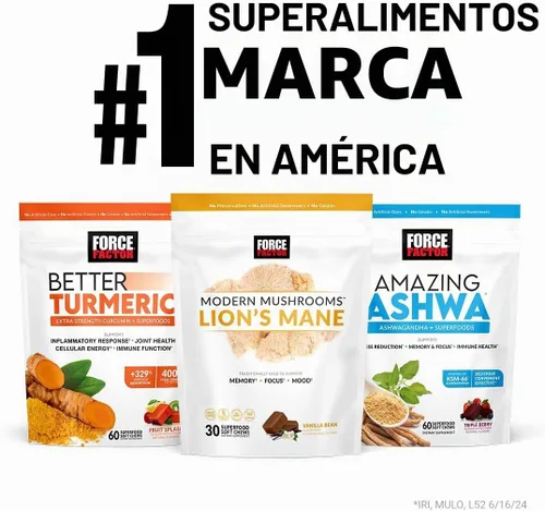 Vista 6 de Force Factor Cápsulas modernas de hongos, suplemento de hongos con melena de león, cola de pavo y cordyceps para apoyar la energía
