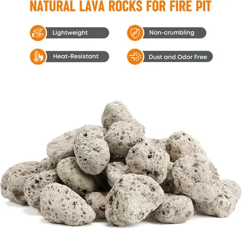 Vista 3 de Stanbroil Rocas de lava natural de 2.0 a 2.8 pulgadas para hoguera, chimenea de 5 libras