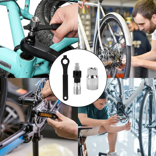 Vista 7 de Oumers Extractor de manivela de bicicleta/removedor de brazo y removedor de soporte inferior con llave inglesa/llave de 0.630 in. Kit