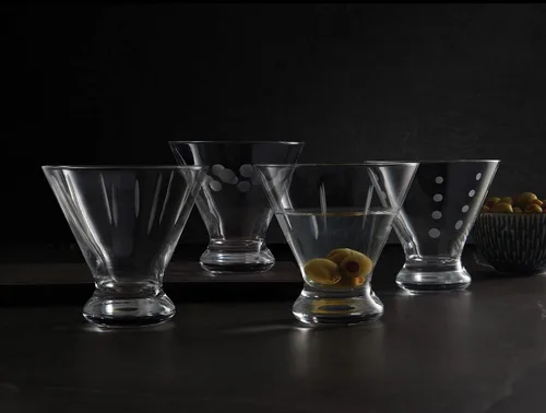 Vista 4 de Mikasa Cheers - Juego de 4 vasos de Martini sin tallo de cristal sin plomo