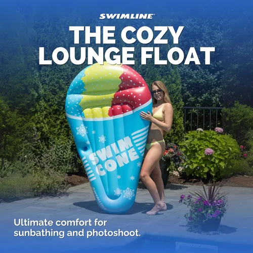 Vista 4 de Swimline - Colchón inflable para piscina con forma de cono de nieve