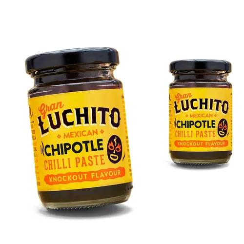 Vista 4 de Gran Luchito Pasta de chile chipotle mexicano de 3.5 onzas Hecho a mano en México Salsa de chipotle súper ahumada con un calor medio a alto