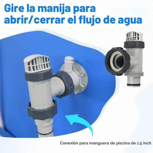 Vista 4 de 11872 Válvula de émbolo de manguera doble dividida y válvula de émbolo compatible con accesorio de pieza de piscina de repuesto Intex, accesorio