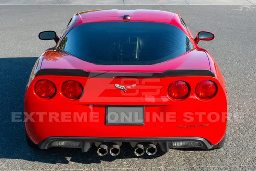Vista 4 de Repuesto para todos los modelos Chevrolet Corvette C6 2005-2013 ZR1 Alerón de ala de tapa trasera de estilo extendido (plástico ABS, negro mate)