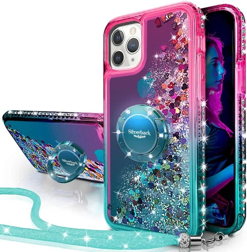 Vista 21 de Silverback Funda para iPhone 11 con soporte de anillo, oro transparente Claro Dorado