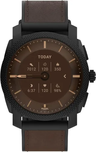 Vista 8 de Fossil Machine Gen 6 Reloj inteligente híbrido con Alexa integrado frecuencia cardíaca seguimiento de actividad oxígeno en sangre y notificaciones