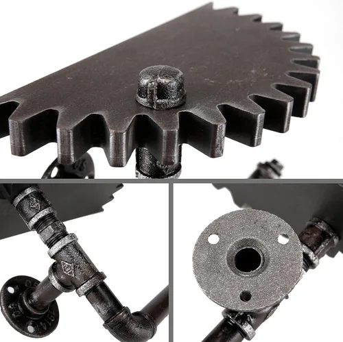 Vista 6 de MyGift Estante de tubo industrial, estante flotante de metal, soporte de papel higiénico montado en la pared, estante colgante con diseño
