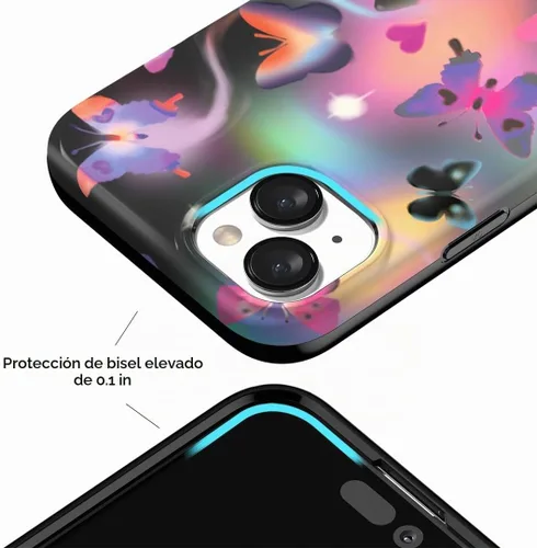 Vista 4 de VELVET CAVIAR Funda Butterfly para iPhone 14, compatible con MagSafe, probada en caídas de 10 pies, mariposas Aurora Mariposa Aurora