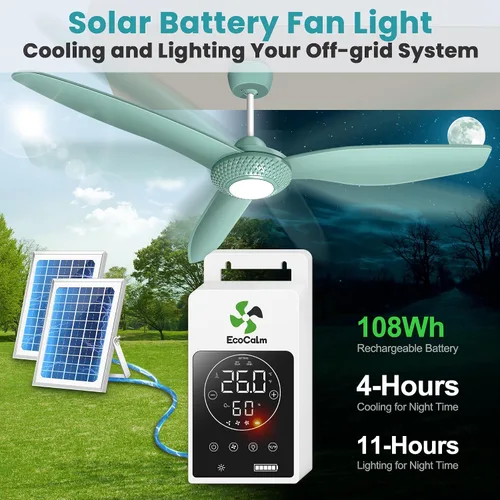 Vista 6 de Luz solar para ventilador de techo de 52 pulgadas para exterior