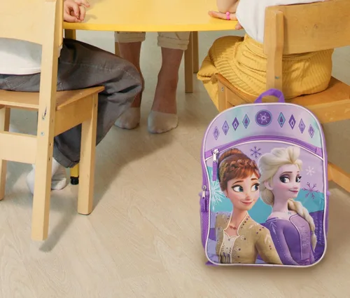 Vista 5 de Disney Mochila para niños, mochilas con licencia oficial para niños personalizadas y no personalizadas, Mochila personalizada Frozen Sisters