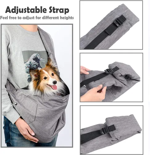 Vista 3 de ARELLA Cabestrillo Transportador para Perros Pequeños de 5 a 15 libras con Hombro Acolchado Ajustable Cómodo y Malla Transpirable para Viajes sin