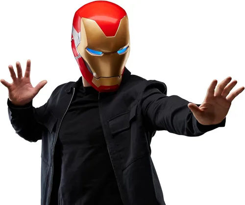 Vista 6 de Marvel Legends Serie Iron Man Casco electrónico premium con efectos de luz, juguete coleccionable de Los Vengadores: Endgame para adultos y juego