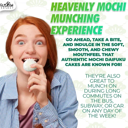 Vista 8 de Paquete de 8 variedades de Mochi japonés: Té de leche Boba, Taro, Sésamo, Hamimelón, Lichi, Té verde, Maní y Frijol rojo en caja de regalo de Fusion