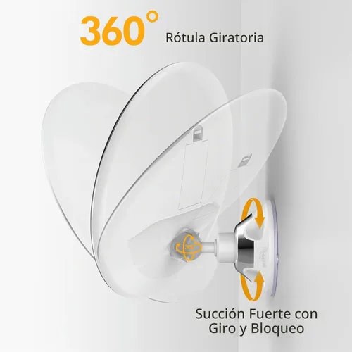 Vista 4 de Beautural Espejo de maquillaje con aumento de 10 veces con luces LED, espejo de maquillaje con aumento iluminado para el hogar, mesa, baño, ducha