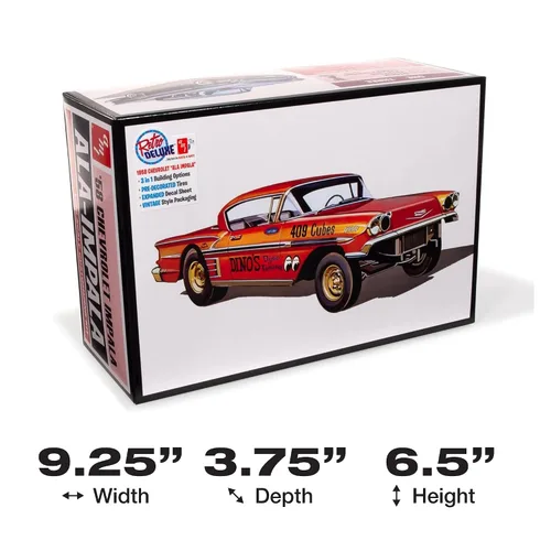 Vista 5 de AMT 1958 Chevy Impala Hardtop Ala Impala 1:25 Kit de modelo a escala 1:25