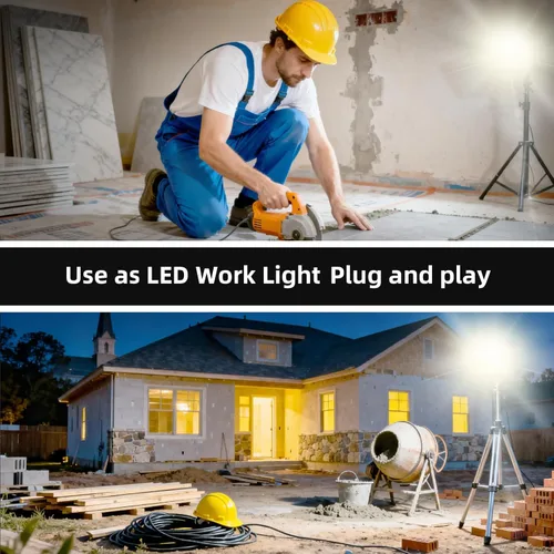 Vista 6 de Paquete de 2 luces de inundación LED de 80 W, IP66 impermeables para exteriores, luz blanca de 6000 K, focos de seguridad para patio, jardín, patio