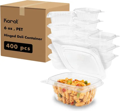 Vista 10 de Karat Recipientes pequeños con tapa de 8 onzas – 200 unidades para bayas, frutas, frutos secos y preparación de comidas caseras, recipientes
