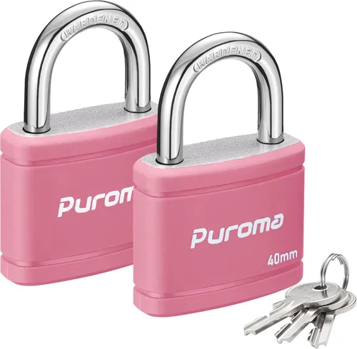 Vista 12 de Puroma Candado con llave con 2 llaves iguales, cerradura de casillero de 7/8 pulgadas, cerraduras de alta resistencia para puerta, cerrojo, caja