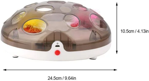 Vista 2 de Buyter Maglev eléctrico completo loco tocadiscos pluma captura ratón rompecabezas interactivo gato juguete con carga USB