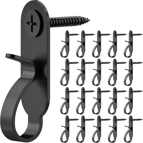 Vista 8 de Lewufe Ganchos de cadena de luces, clips de luces de acero inoxidable, ganchos de tornillo para exteriores para fiesta de Navidad, alambre de fácil