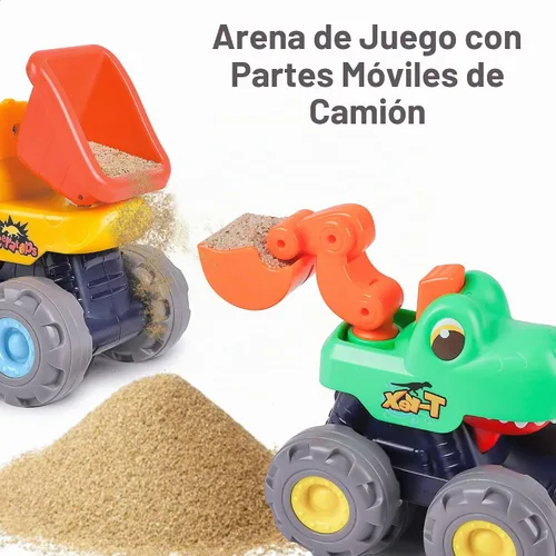 Vista 3 de iPlay, iLearn Juguete de camión monstruo de dinosaurio de 3 piezas, auto de tracción para bebé, camiones de construcción de dinosaurios Push Go